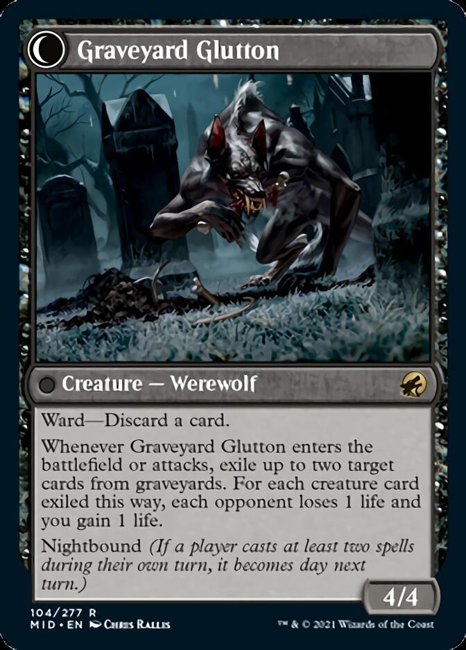 Graveyard Trespasser // Graveyard Glutton (MID-104) [Innistrad: Midnight Hunt]: (Double Faced Transform)