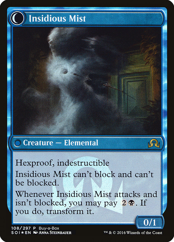 Elusive Tormentor // Insidious Mist (BABP-108) [Shadows over Innistrad Promos]: (Double Faced Transform) Foil