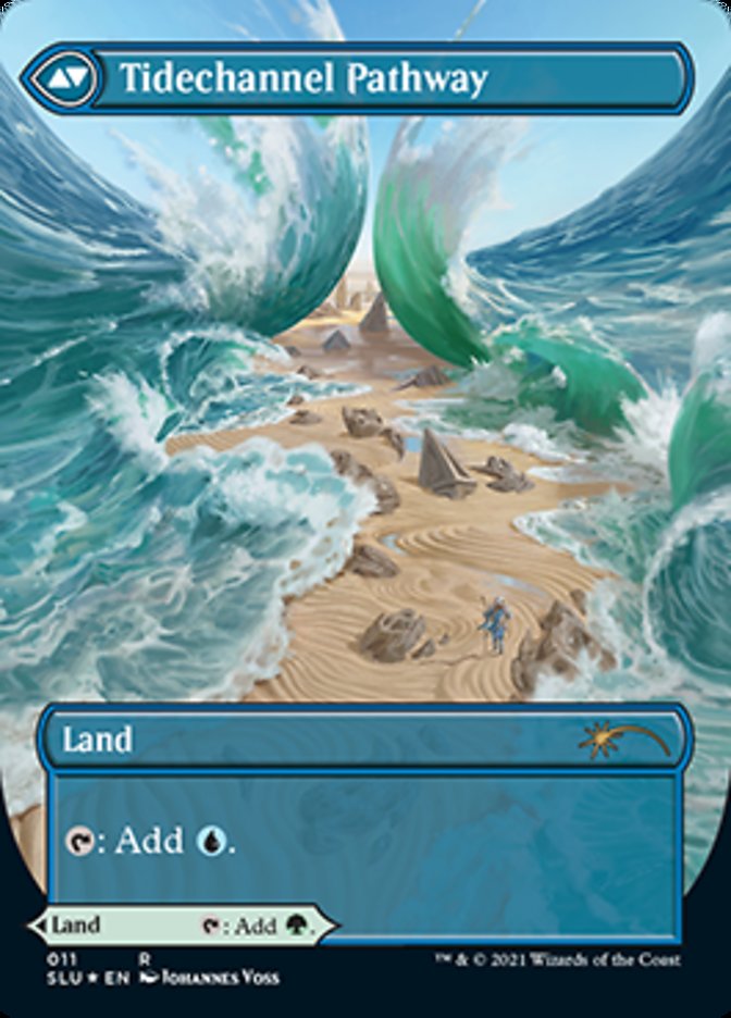 Barkchannel Pathway // Tidechannel Pathway (SLU-011) [Secret Lair: Ultimate Edition]: (Showcase) (Borderless) Foil