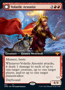 Volatile Arsonist // Dire-Strain Anarchist (VOW-382) [Innistrad: Crimson Vow]: (Extended Art, Double Faced Transform)