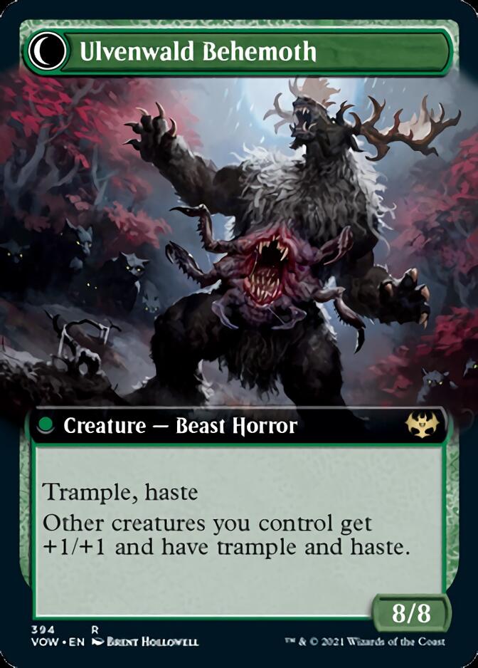 Ulvenwald Oddity // Ulvenwald Behemoth (VOW-394) [Innistrad: Crimson Vow]: (Extended Art, Double Faced Transform)