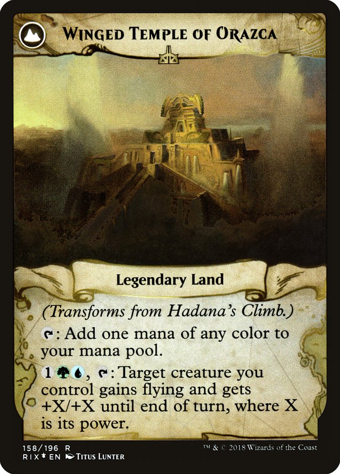 Hadana's Climb // Winged Temple of Orazca (PRE-158S) [Rivals of Ixalan Promos]: (compasslanddfc) Foil