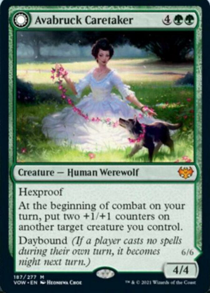 Avabruck Caretaker // Hollowhenge Huntmaster (VOW-187) [Innistrad: Crimson Vow]: (Double Faced Transform)