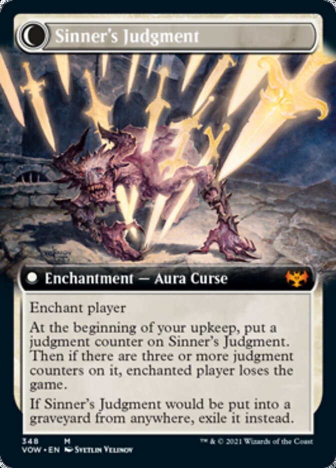 Faithbound Judge // Sinner's Judgment (VOW-348) [Innistrad: Crimson Vow]: (Extended Art, Double Faced Transform)